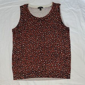 talbots petite small cheetah print sweater vest